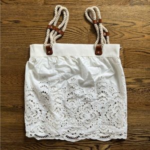 Gucci Leather Detail Eyelet Top
